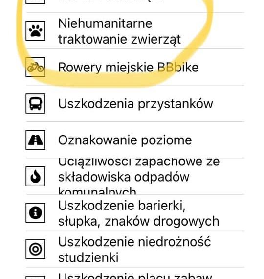 Aplikacja Zgłoszenia BB – niehumanitarne traktowanie zwierząt